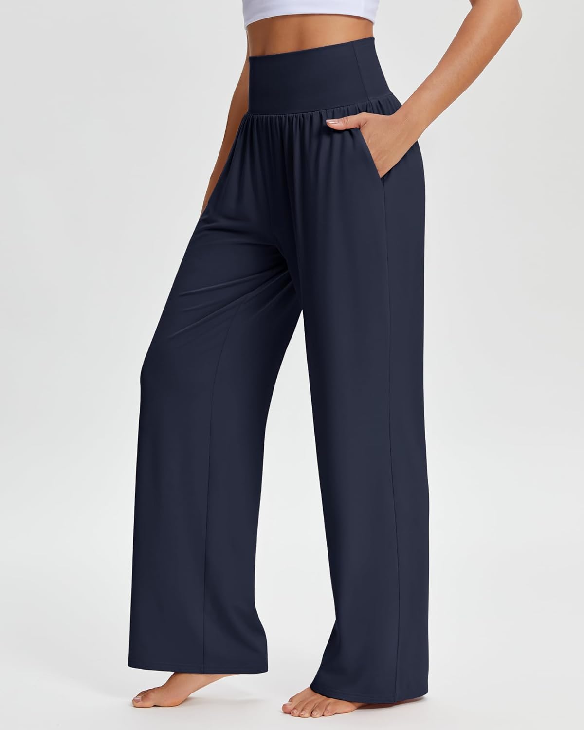 Stelle Wide Leg Yoga Pants for Women High Waisted Super Comfy Buttery Soft Lounge Pants with Pockets 26/28/30 Inseam