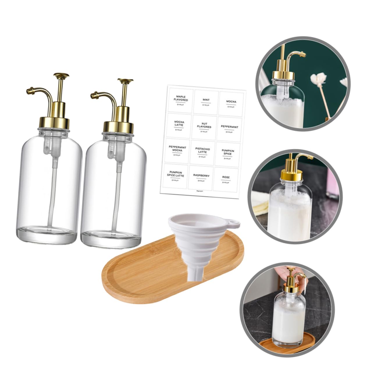 MAGICLULU Botella De Vidrio Tipo Pulsador Dispensador De Jabón De Baño 500ml Transparente Fácil De Usar