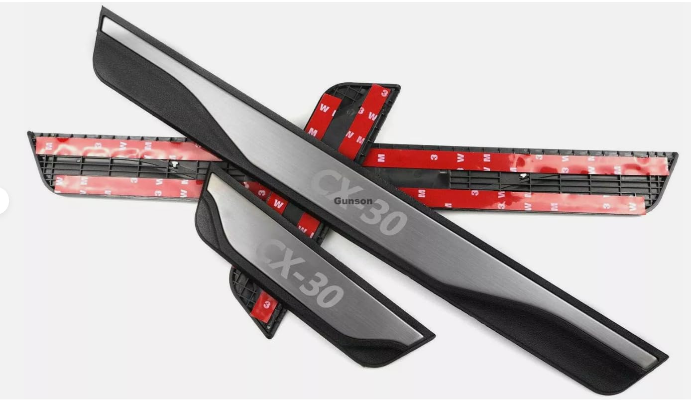 Protezione dell'ingresso della portiera dell'auto, Parti per Mazda cx-30 CX30 2020 2022 Piastra antiscuffie per Pannelli dei batticalcagno 4 Pezzi, Acciaio Inossidabile(Argento)