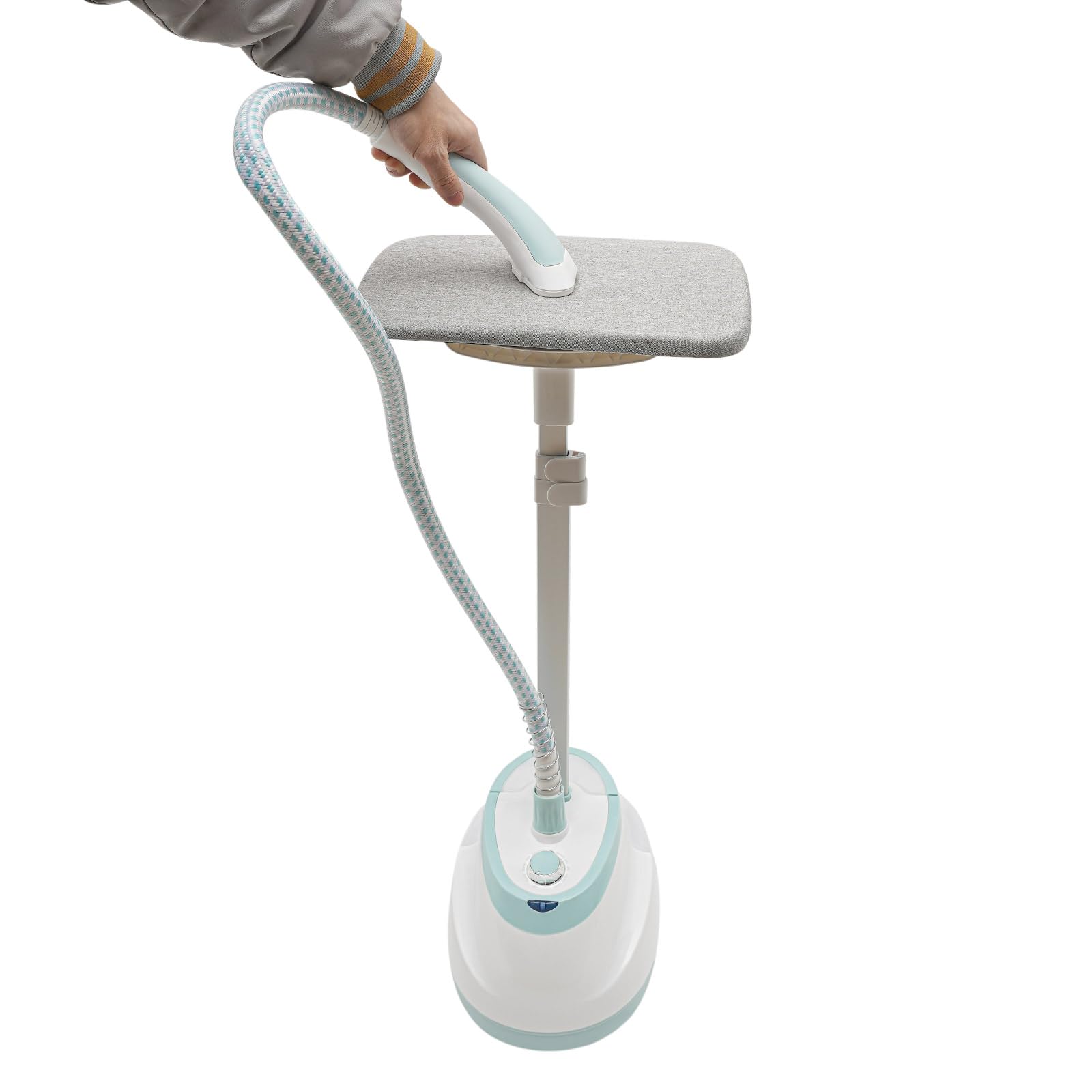 Stehender Dampfgarer 1800W Höhe der Teleskopstange verstellbar Professional Stand Dampfbügler mit 1.6L Wassertank Garment Steamer Professioneller Dampfgarer mit 1* Handschuh 10 Dampfstufen
