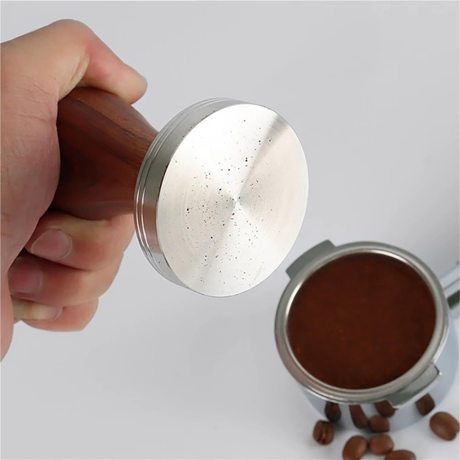 Pressino Per Caffè Espresso Da 51/54/58 Mm Manuale In Legno Resistente Acciaio Inossidabile Progettato Per Caffè Accessori Per Caffè Espresso Strumenti Per Barista Tamper Manuale(58.35mm-Wood)