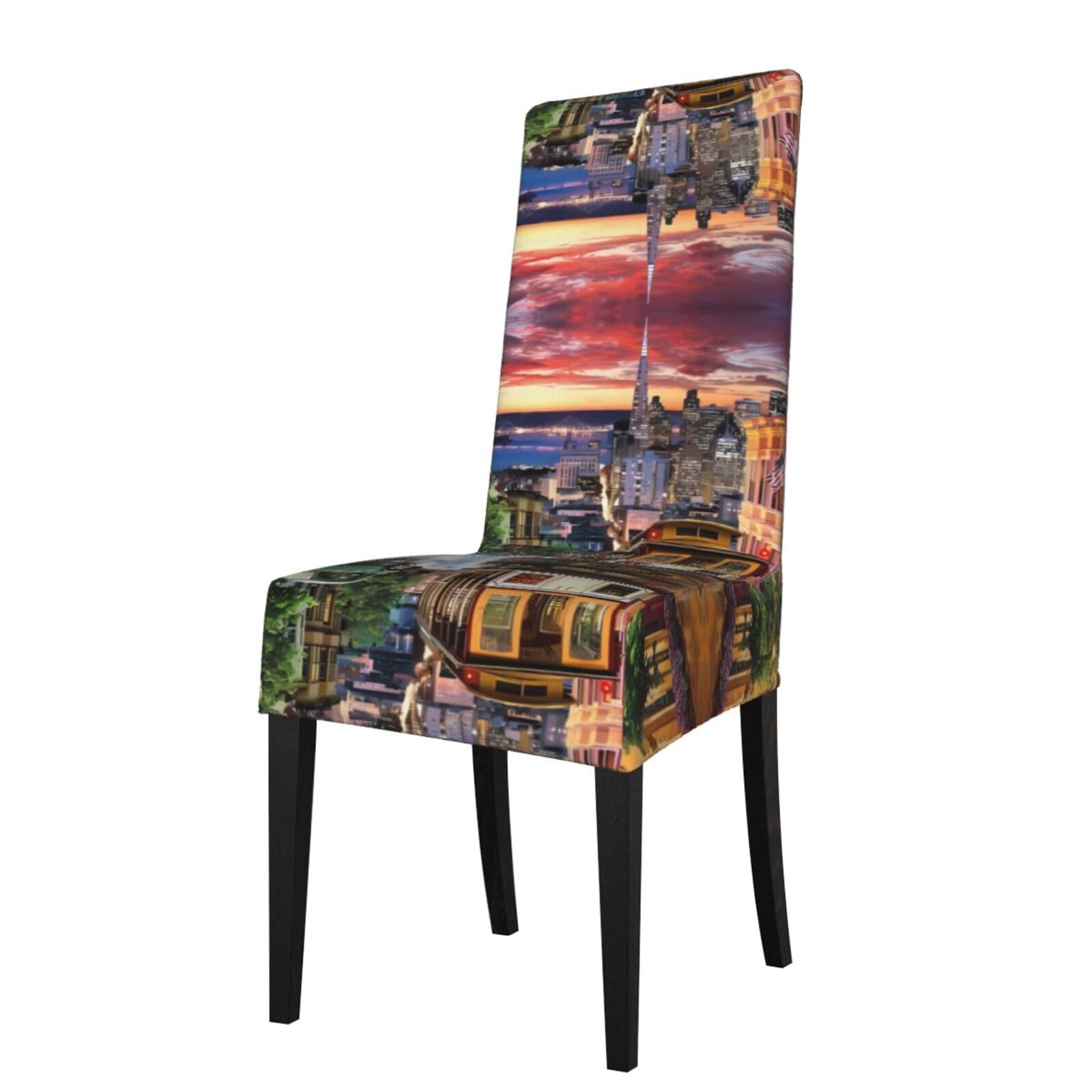 YYHWHJDE san francisco Prints Protection Cover for Dining Chair – Stretchable Slipcovers for a Refreshing Dining Room Makeover