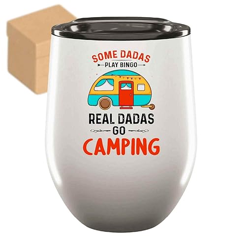Funny Gift Humorous Gift For Grandma Mom, A Mother's Day Present For Family - Bingo Real Dadas Go Camping 12oz Wine Tumbler Cup