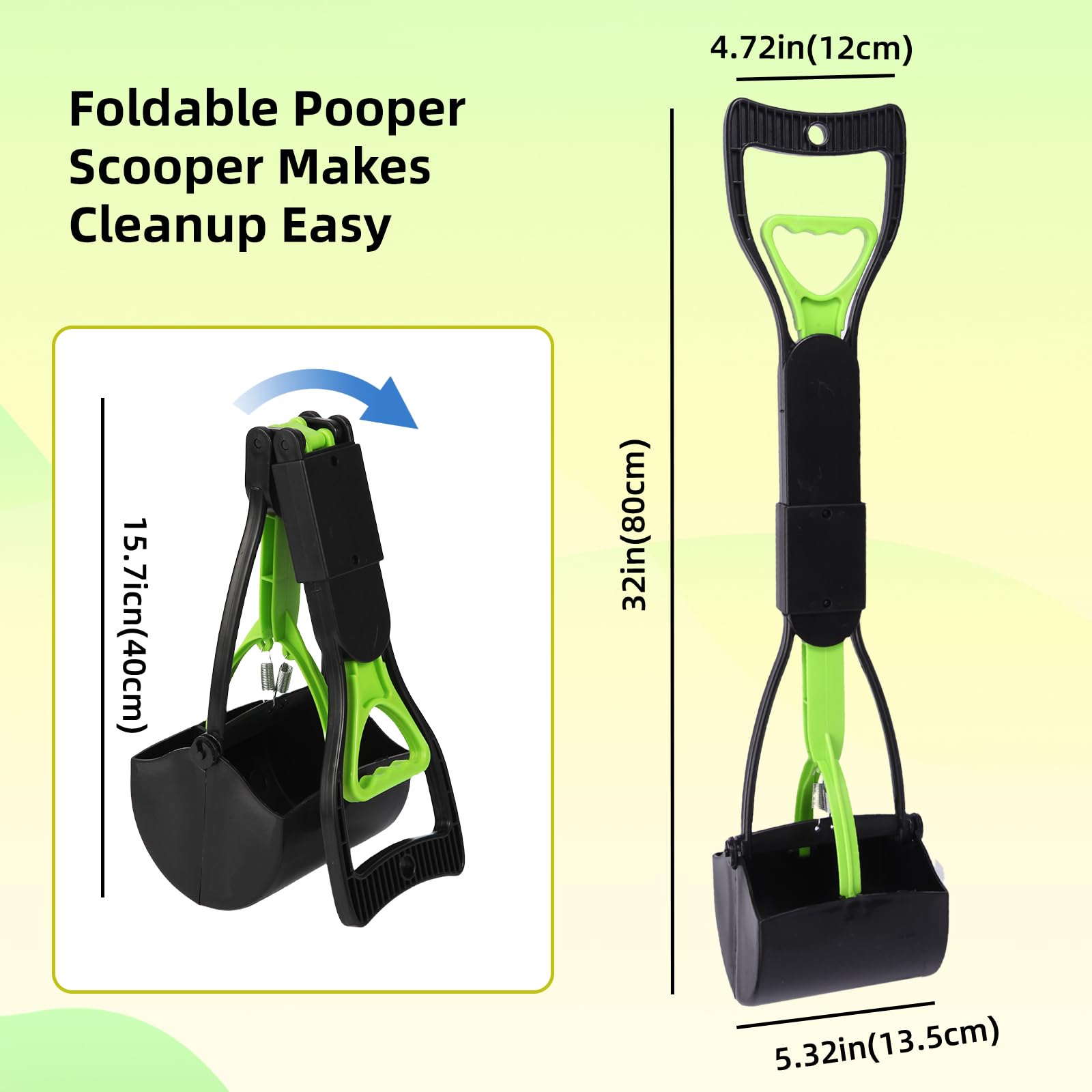 80cm Hundekotschaufel,Pooper Scooter,Faltbarer Hund Pooper Scooter mit Unzerbrechlichem und Langlebigem Material