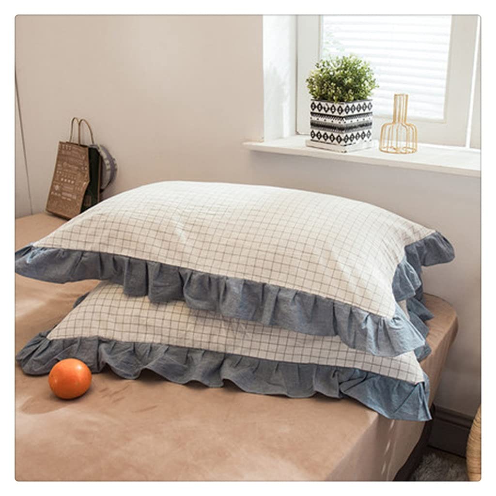 MFJGHU Pillowcases Cotton Lattice Design Home Hotel Bedding Soft Pillow Cover Gift for 48x74cm(Style C)