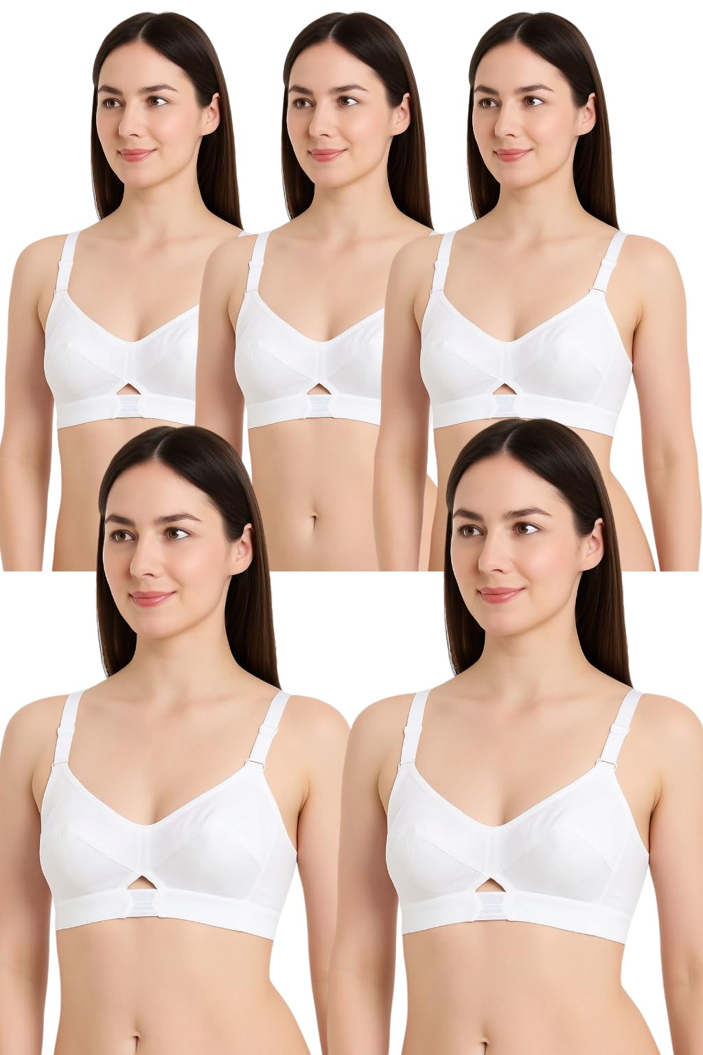 Neotrend Women's Cotton Non-Padded Bra Combo | Wire-Free Bra | Adjustable Straps, Soft & Breathable – Pack of 5-picture-43