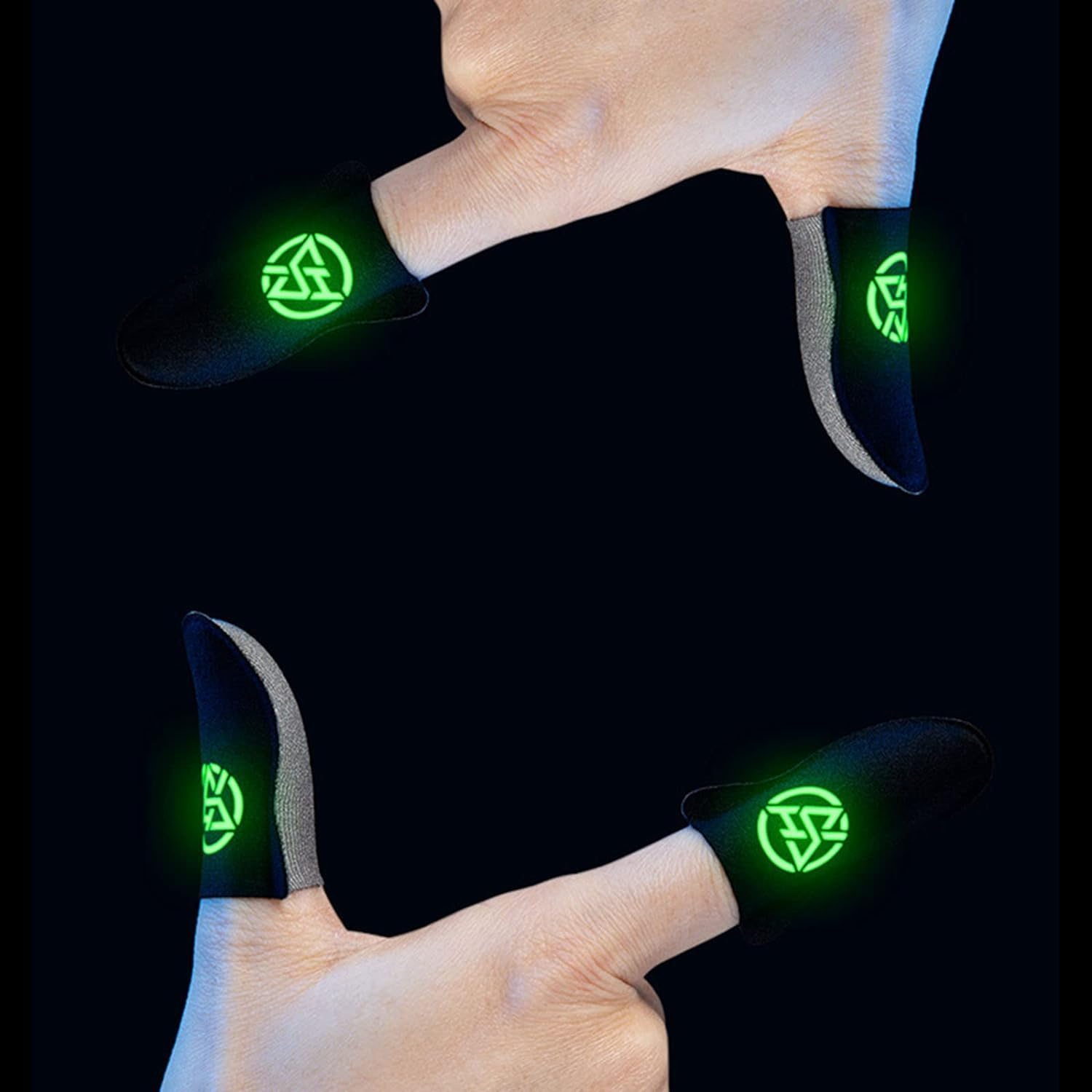 2 guantes negros para la punta de los dedos para juegos, a prueba de sudor, antideslizantes, transpirables, para juegos móviles, agarre para juegos, alivio del dolor, dedos de juegos para teléfonos