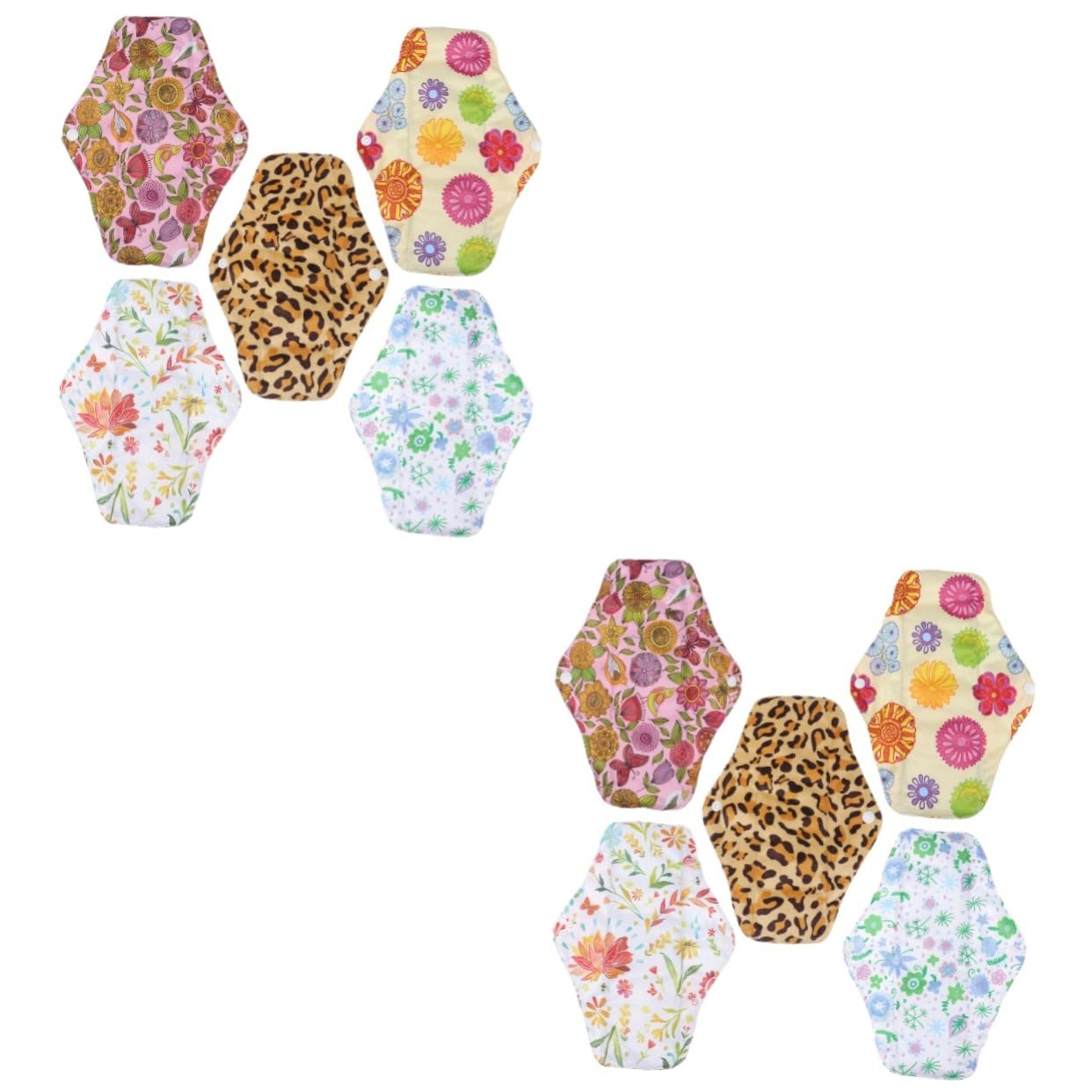MAGICLULU 10 Piezas compresas menstruales reutilizables almohadillas de tela de carbón de bambú compresas menstruales de tela as de cuecas es toalla sanitaria lavable