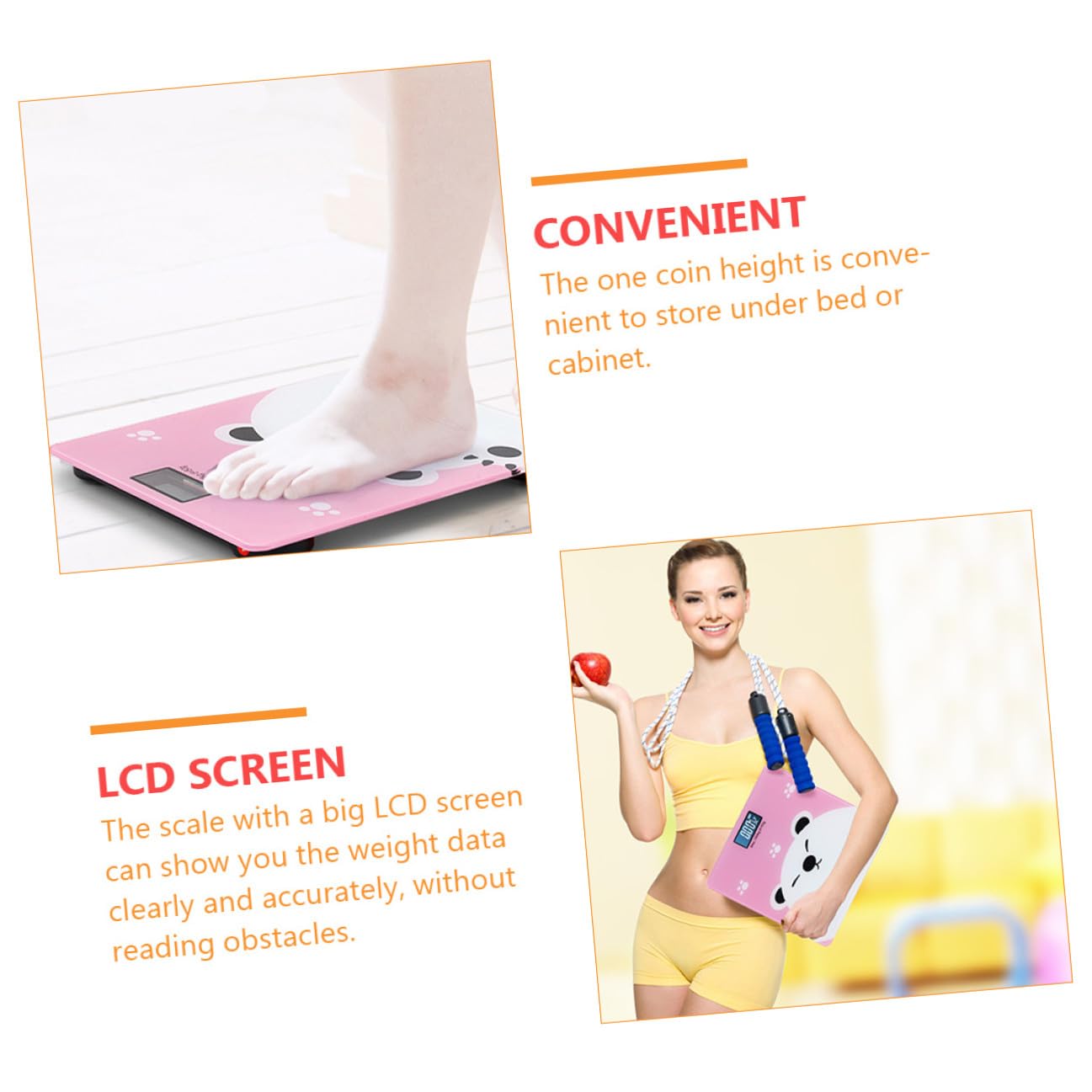 Bilancia Elettronica Digitale con Display LCD Grande Misurazione Peso e Temperatura Interna Design Cartone Animato per Ragazzo Ragazza Adulti e Animali Domestici