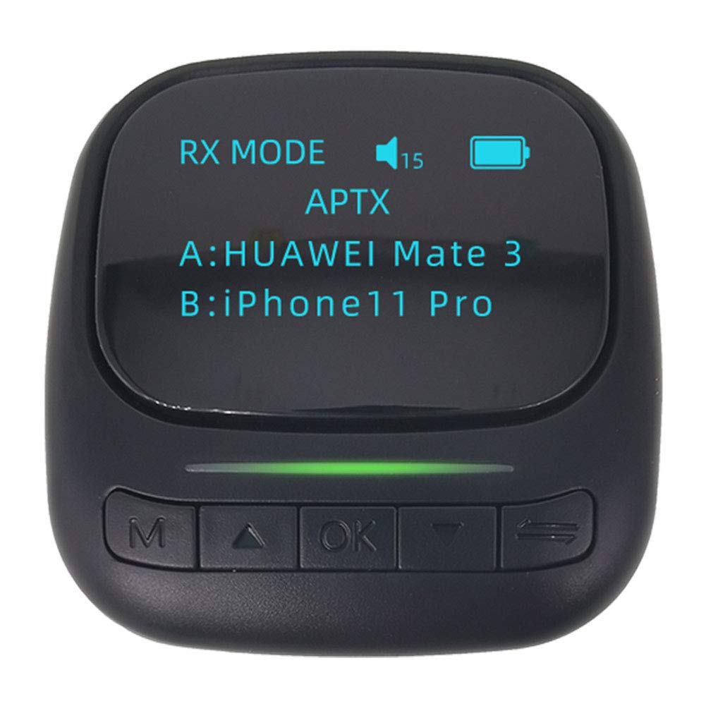 RSGK Trasmettitore E Ricevitore Bluetooth 5.0, Display OLED Audio da 3,5 Mm Adattatore Audio AUX RCA Bluetooth da 3,5 Mm, con TV, PC, Smartphone, Auto