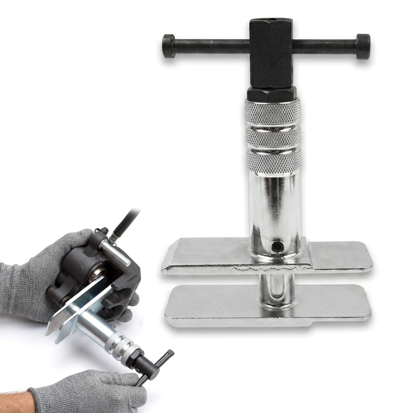 Bremskolbenrücksteller, Profi Bremsenrücksteller Universal Motorrad Auto Fahrrad Werkzeug Set Zum Zurücksetzen Des Bremskolbens Bremssattel mit Kugelgelagerter Spindel, mit Großen & Kleinen Backen