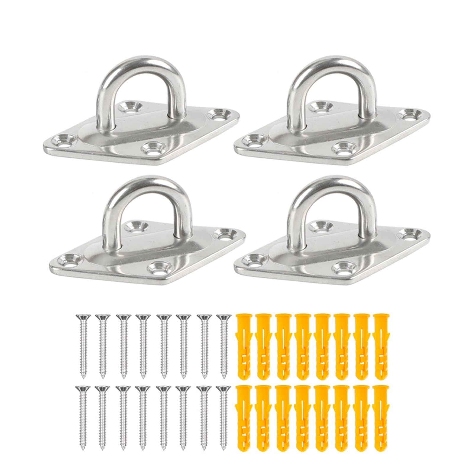 Ucygor Eye Plate 6pcs Staple Ring wall Hook Fixed Pad Eye Plate Anchor Mount U-Shaped Hammock Hooks Ceiling Deck Door Buckle for Wall Ceiling Hanging(8mm)