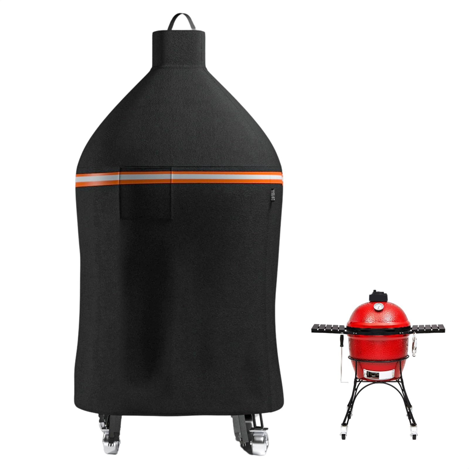 EVRBUL Inserto esterno per barbecue a carbonella, resistente copertura di protezione 420D-BBQ, compatibile con il barbecue Kamado Joe Classic in ceramica e Big Green Egg