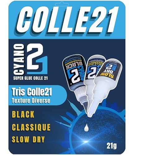 TRIS Super Colla Cianoacrilato Colle21 Nera - Colla Ciano Lenta Ammo Mig Slow Dry - Colle21 classica
