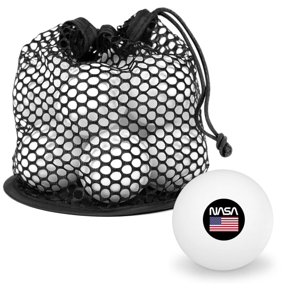 NASA Official Worm Logo United States USA Flag Novelty Table Tennis Ping Pong Ball 12 Pack with Storage Bag