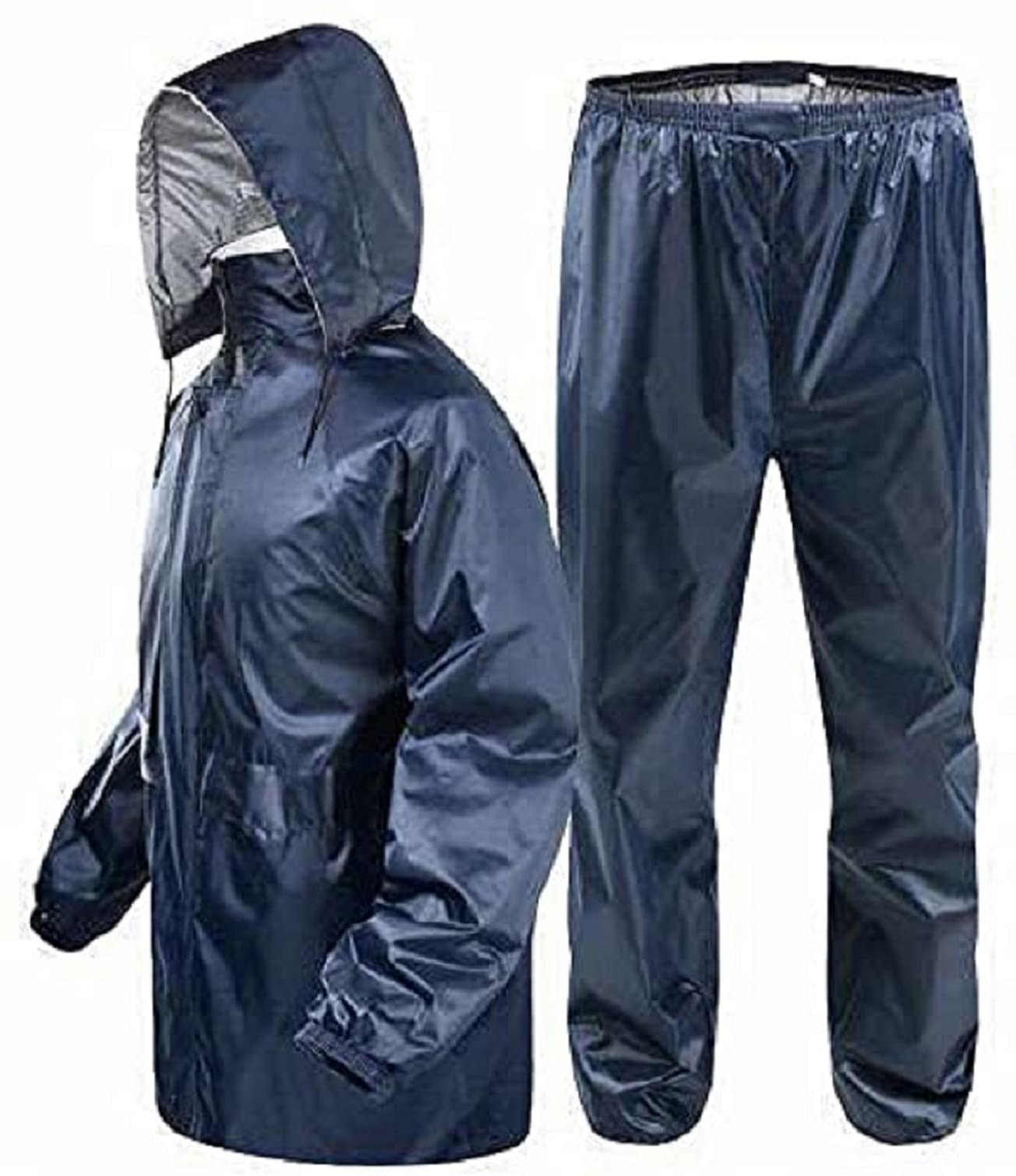 Neekshaa Men/Women Stylish Waterproof Raincoat, Super Soft Durable Bikers Rain Jacket and Pant for Men with Adjustable Hood_Size- XXL (Blue)-picture-10