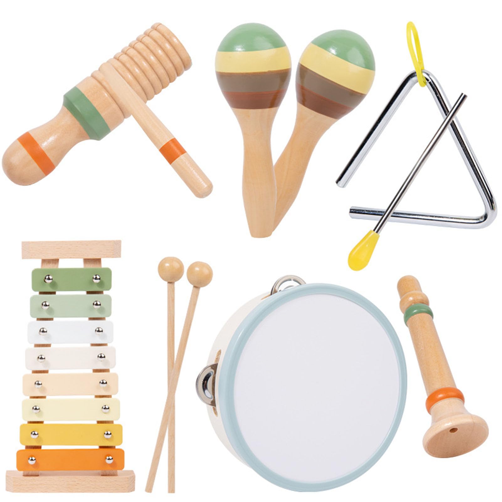 Drewniany zestaw instrumentów muzycznych Orffa, zabawka perkusyjna Montessori dla maluchów, edukacyjny zestaw muzyczny