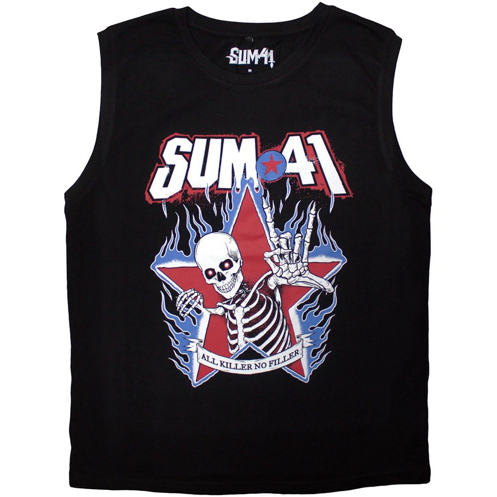 Rock Off officially licensed products Sum 41 All Killer No Filler Skeleton Tank Top L Black