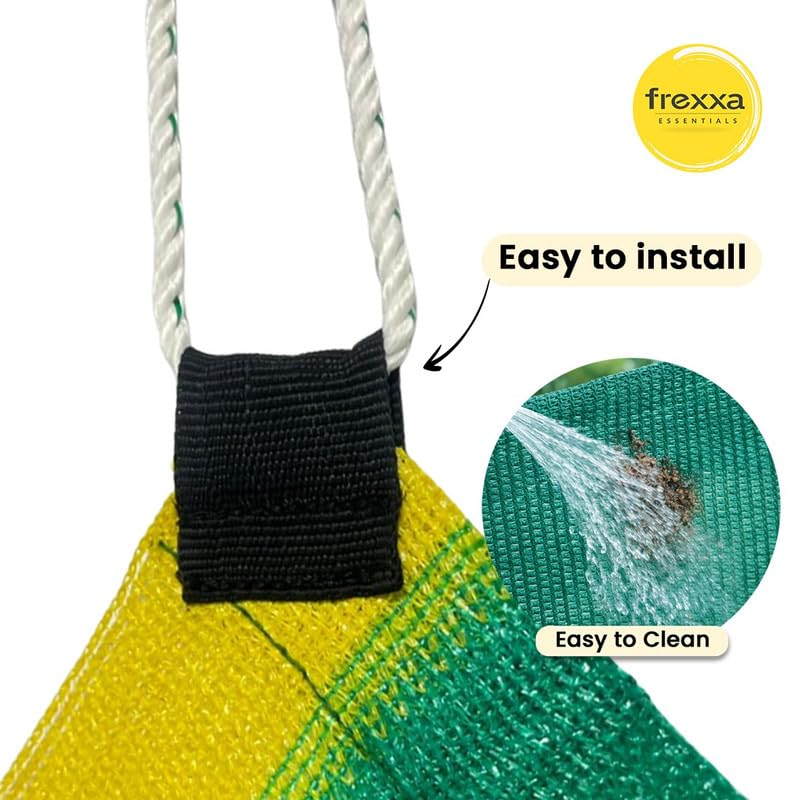 Image of 5 x 6 Ft 75% Green Shade Net with PP Loops | UV Stabilized HDPE Sun Shade Net for Garden, Plants & Nursery | Heat & UV Protection for Balcony, Terrace, Farming & Outdoor-Pack of 1 Piece