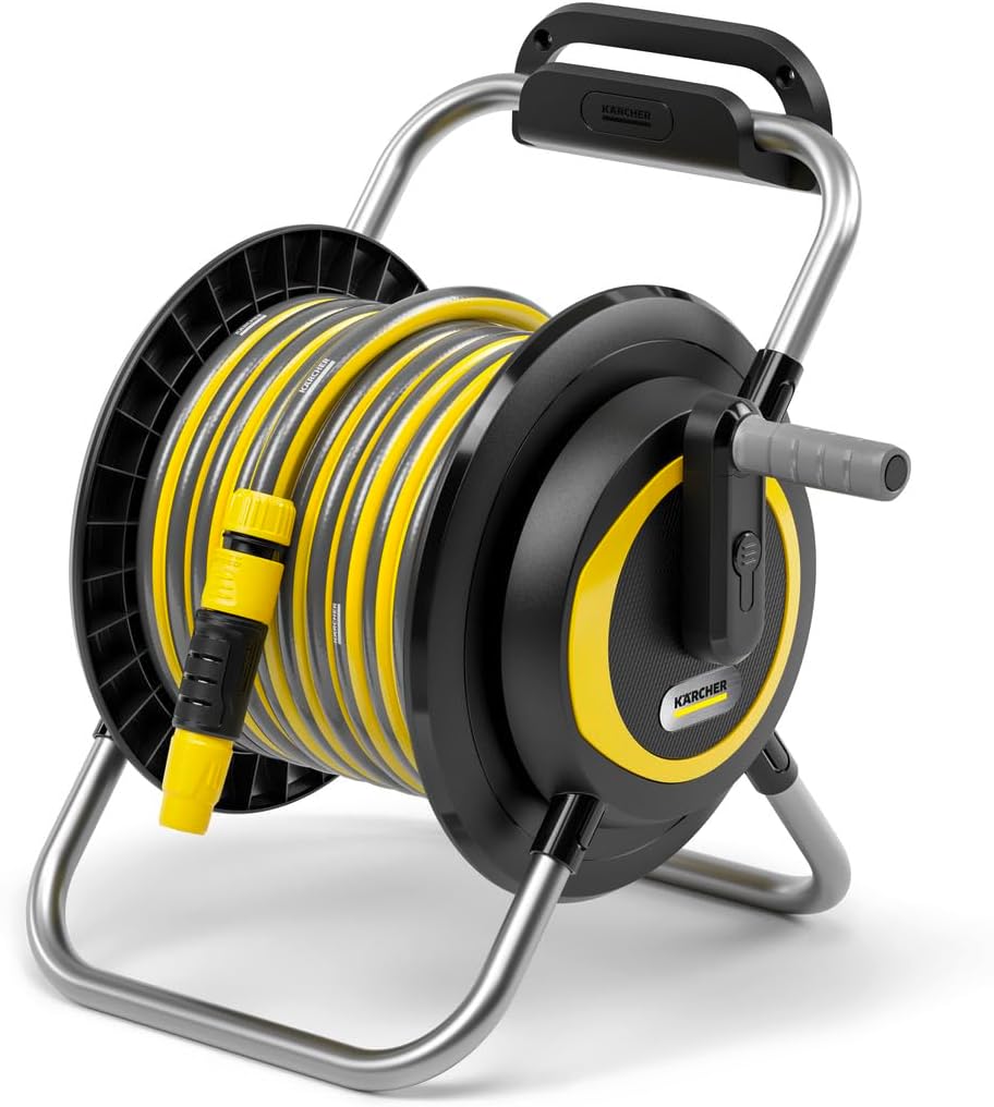 Kärcher Hose Carrier HR 3.20 Set 40 m Max Capacity Flexible Easy Wall Storage for Mobile Garden Use Includes 20 m Hose and Accessories Black