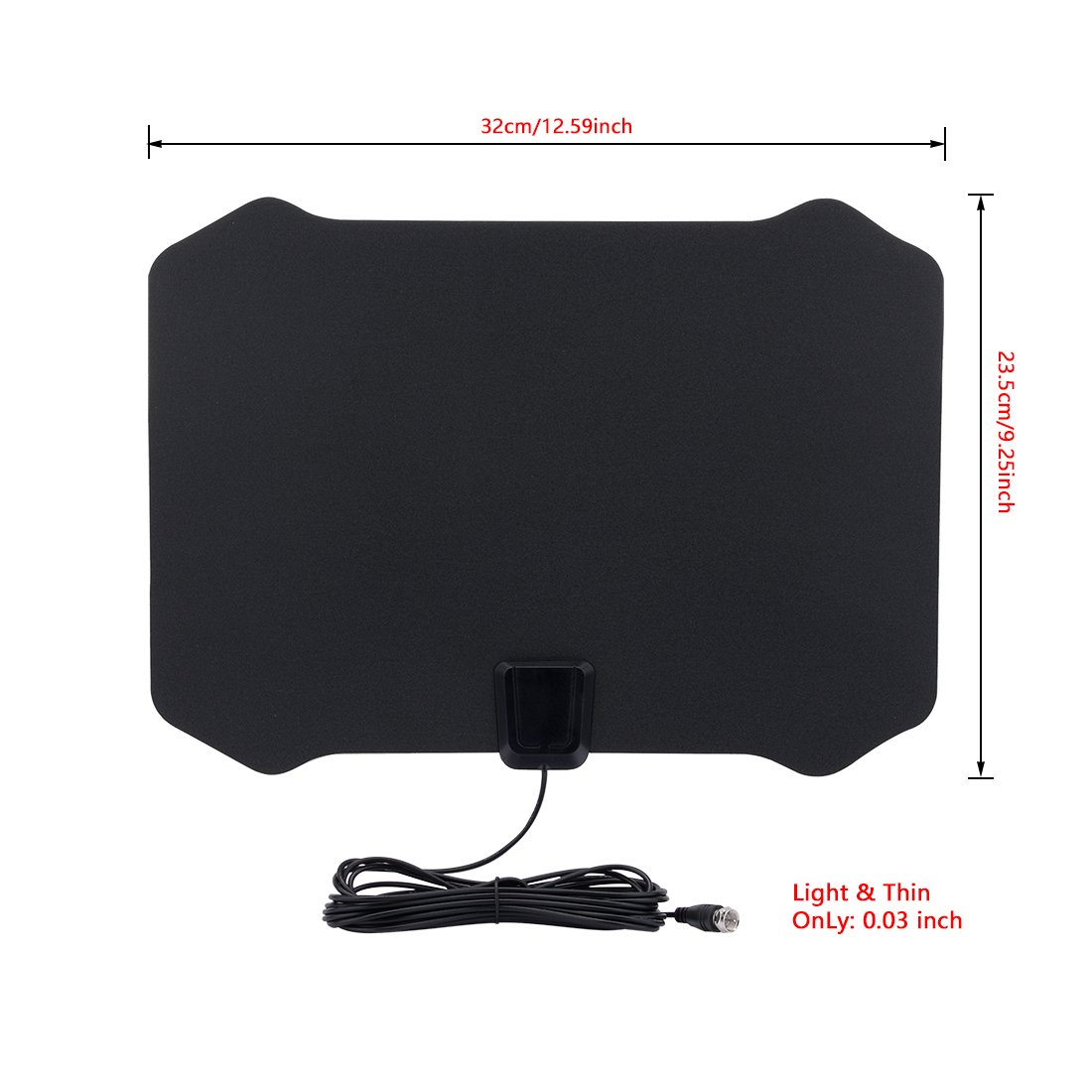 Aexit 50 mil Cyfrowa antena HDTV ze wzmacniaczem (U-_K p-lug) JD007-HD001(50 Les antennes Plat numérique Miles avec Alimenté par USB Digital TV Plat Antenne (Prise U-_K)