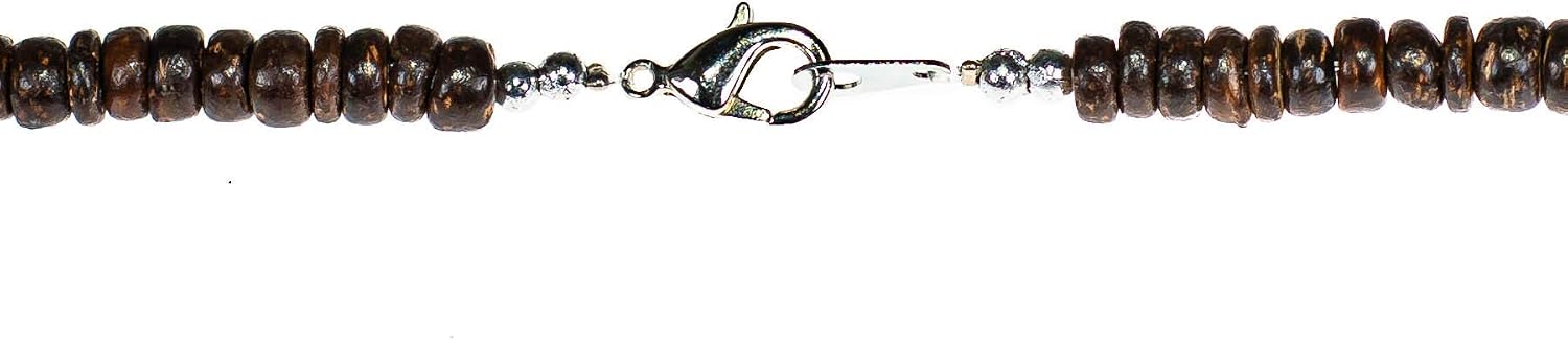 BlueRica Shark Tooth Pendant on Coconut Beads Necklace (1S)
