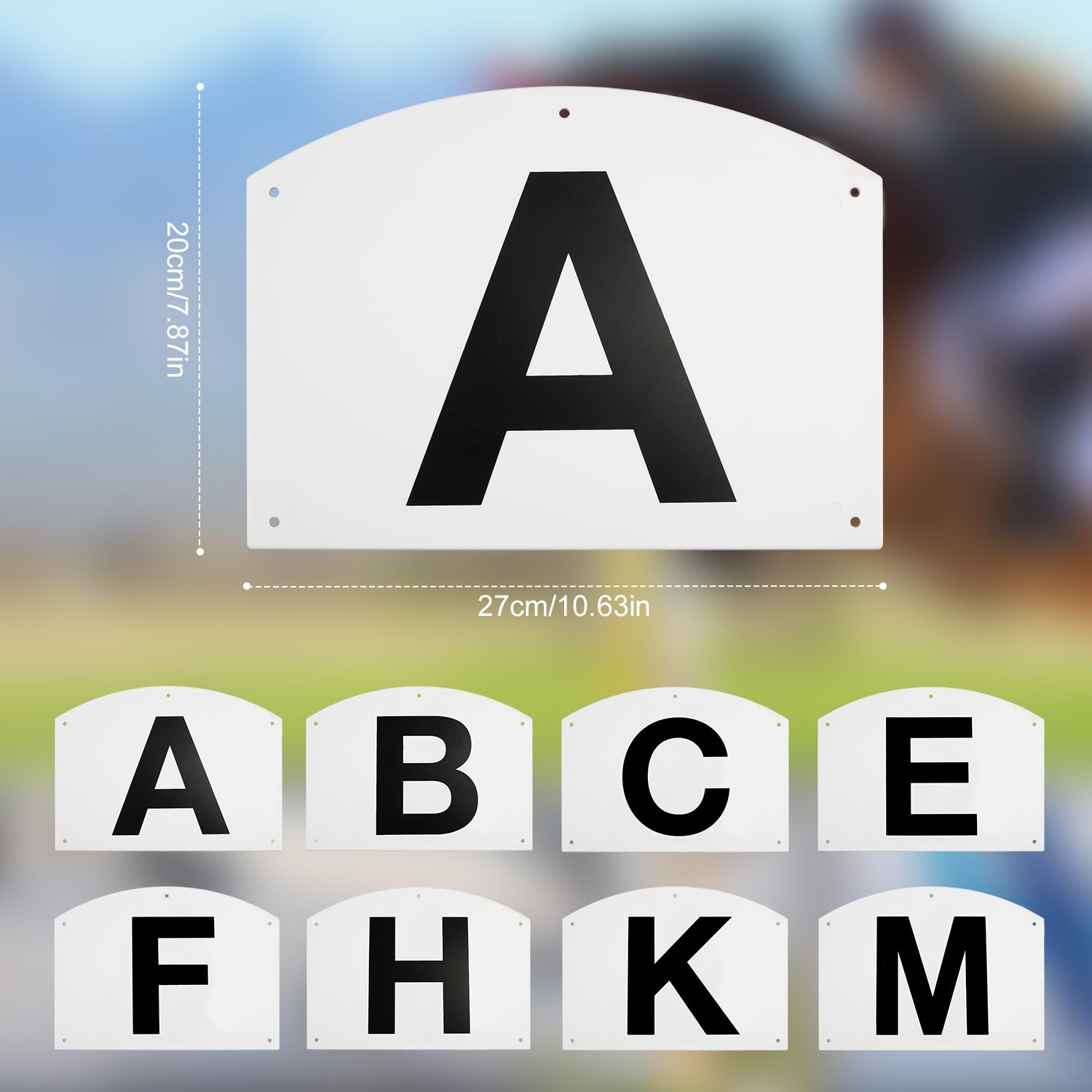 PEUTIER 8pz Pennarelli da Dressage per Montaggio a Parete per Arena, Acrilico Pennarelli da Dressage da Allenamento per Atleti Equestri A B C E H K F M Segni di Lettere Grandi