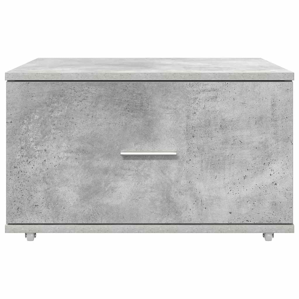 vidaXL Schubladenschrank Mit Rad Beton Grau 55 x 45 x 31 cm, Rechteckiger, moderner Schubladenschrank, viel Stauraum für das Zuhause, organisiert und funktional