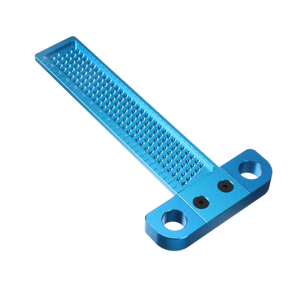 Alliage d'aluminium T-50/160 / 260Mm Positionnement des trous Règle de mesure métrique Marquage de précision T-Ruler Scriber Règle Outil de travail du bois - 160Mm