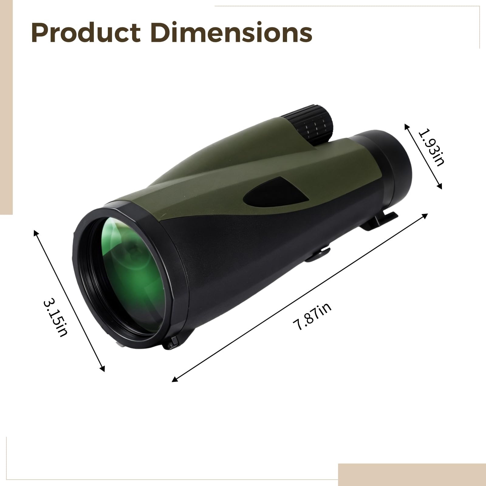 Monocular para adultos, 12 x 60 de alta potencia, apertura grande de 60 mm, revestimiento ED impermeable, multicapa FMC, visión clara para observación de aves, clip de fotografía, soporte de trípode