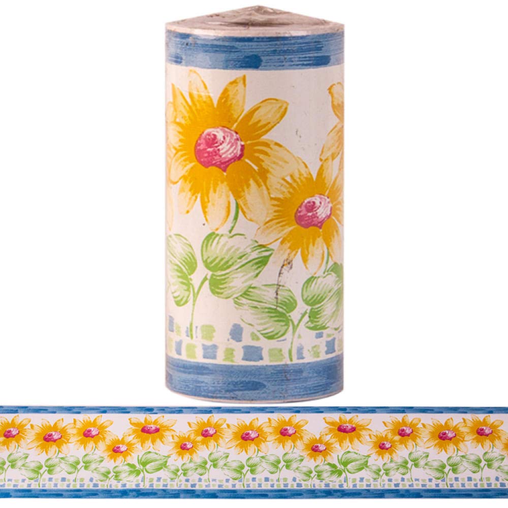 Dostear Wall Borders Peel and Stick Wallpaper Border Window Trim Molding Mirror Frame Kit Wall Panel Bulletin Board Borders Little Yellow Flower 10 X 1000CM