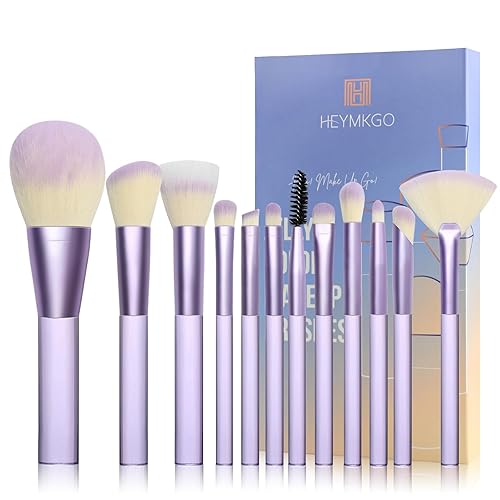 Miniatura 8 de HEYMKGO Juego de brochas de maquillaje, 12 piezas de mini brochas de maquillaje, base de viaje, correctores de sombra de ojos, pinceles de mezcla