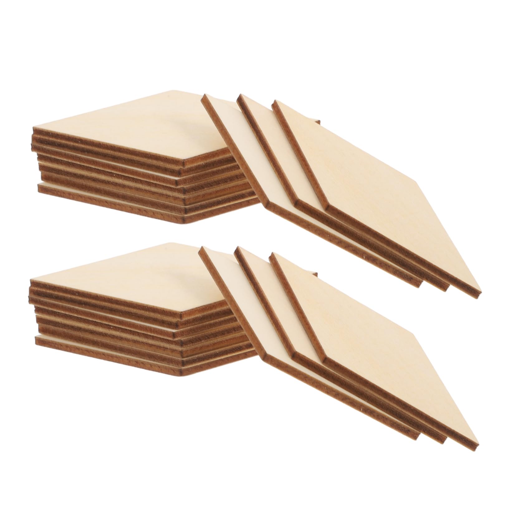 Ornements en bois creux STOBOK style losange ajouré pour loisirs créatifs et fêtes, 30 unités