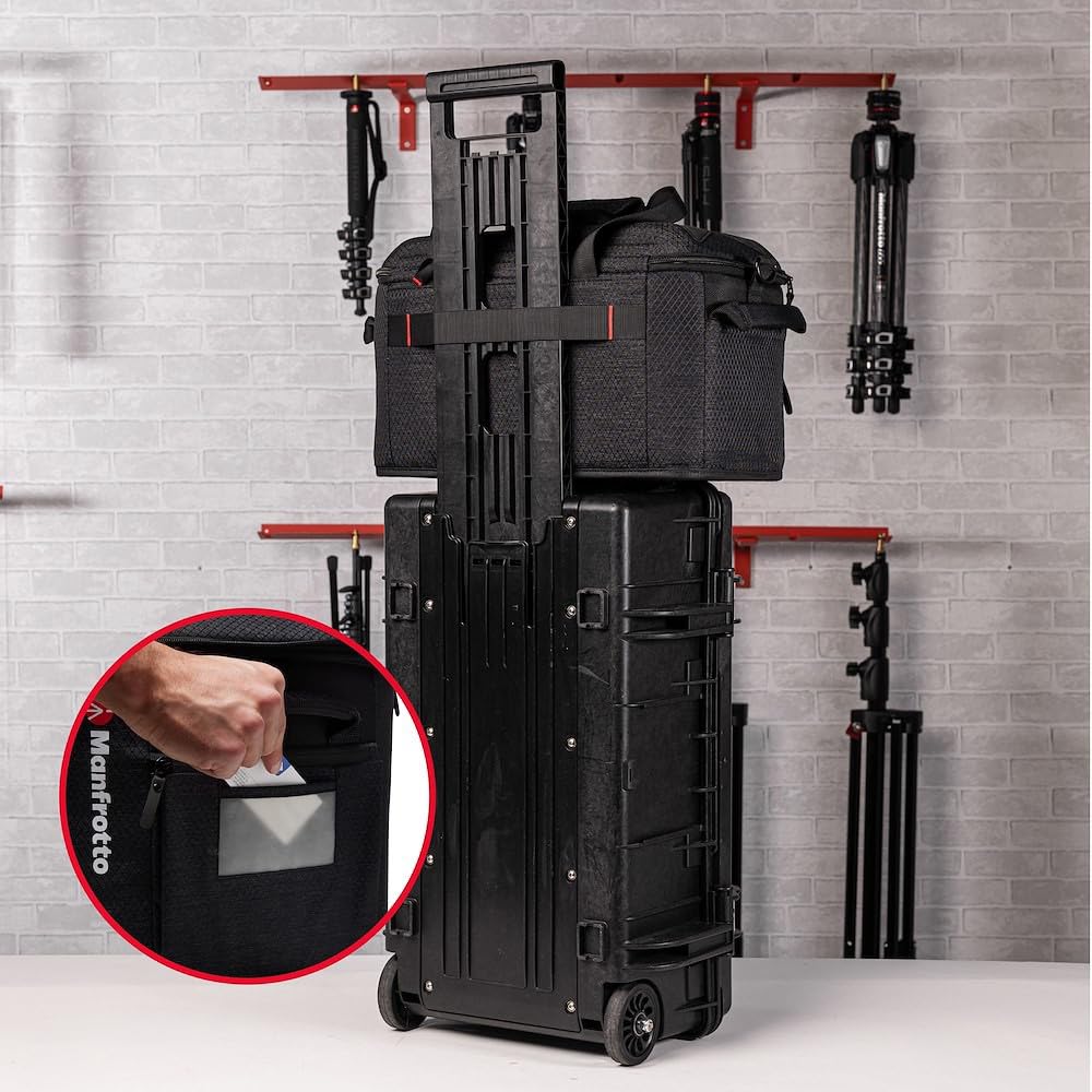 Sac Pro Light Cineloader Medium Manfrotto, Sac d’Épaule pour Caméra et Équipement Cinéma, Fonctionnalités pour Les Professionnels de la Vidéo, Accès par Le Haut, Gris Foncé, Taille M