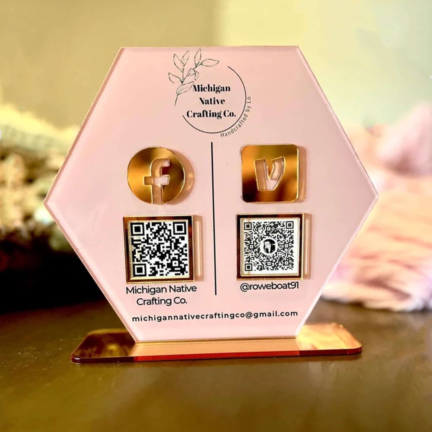 Personalized Multi QR Code Sign Custom Social Media Scannable Bar Code Sign Scan to Pay Instagram Cashapp Logo Business Payment Plaque Acrylic Salon Beauty Beautician Display (Clear)