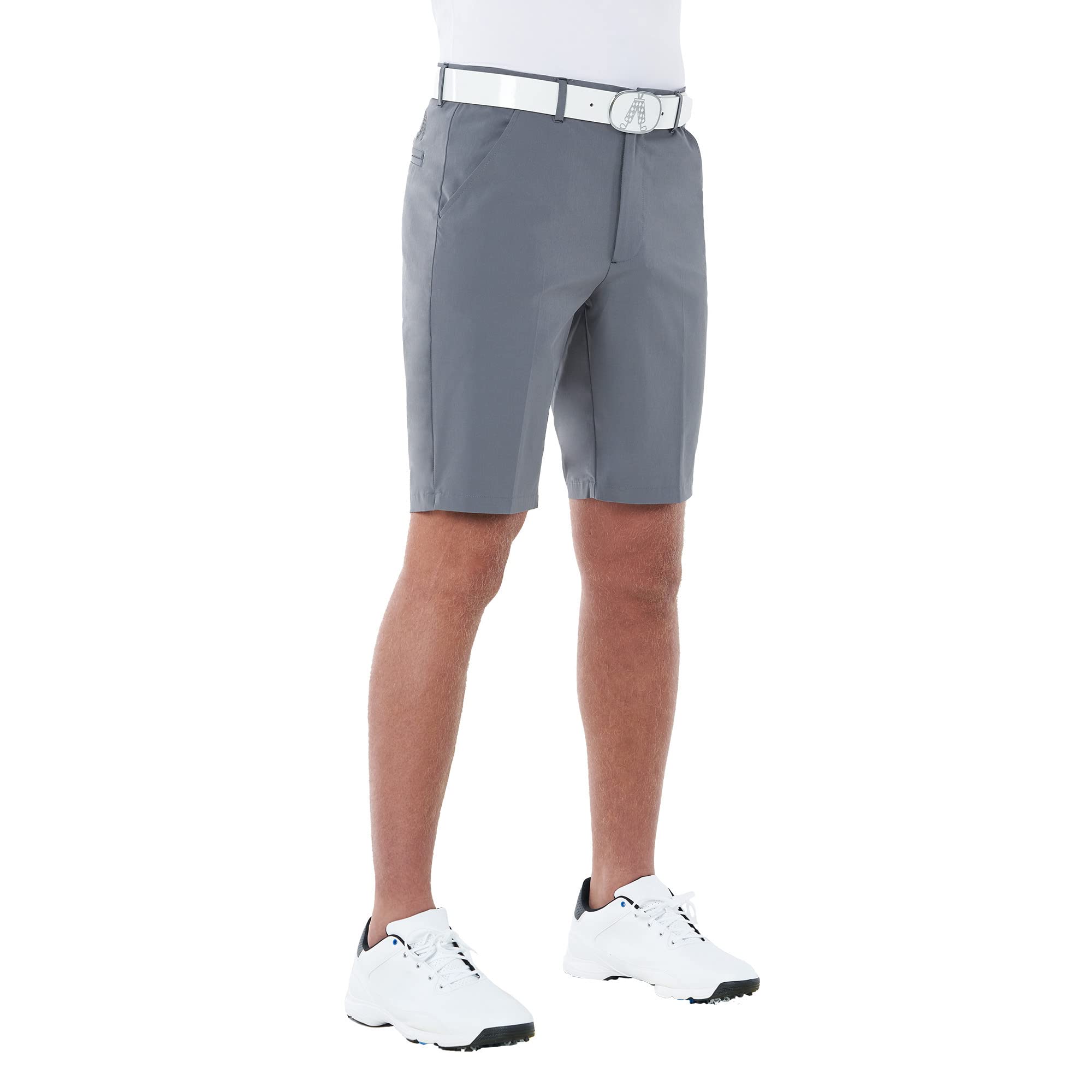 Royal & Awesome Mens Golf Shorts, Grey Charcoal Stretch Technical, Tailored Golf Shorts for Men, Waist 38