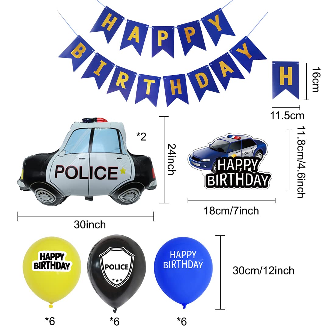 Kreatwow Police Anniversaire Déco Police Fond Police Birthday