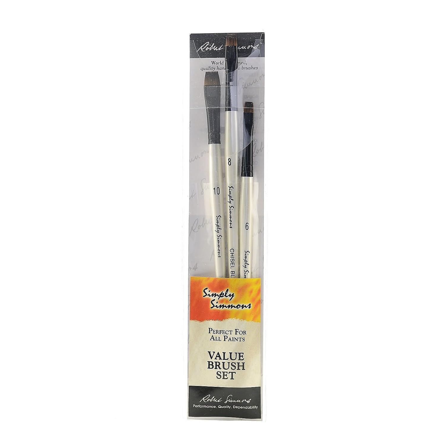 Robert Simmons Simply Simmons Value Brush Set of Chisel Edge Set of 3 by