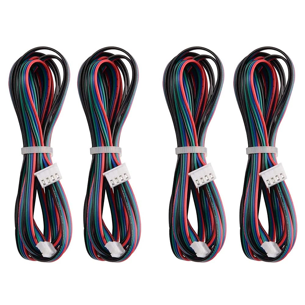 Sankaka 4Pcs 2M Motor Connector Cables XH2.54 4Pin to XH2.0 6Pin White Terminal Paralled Wires for 3D Printer Stepper