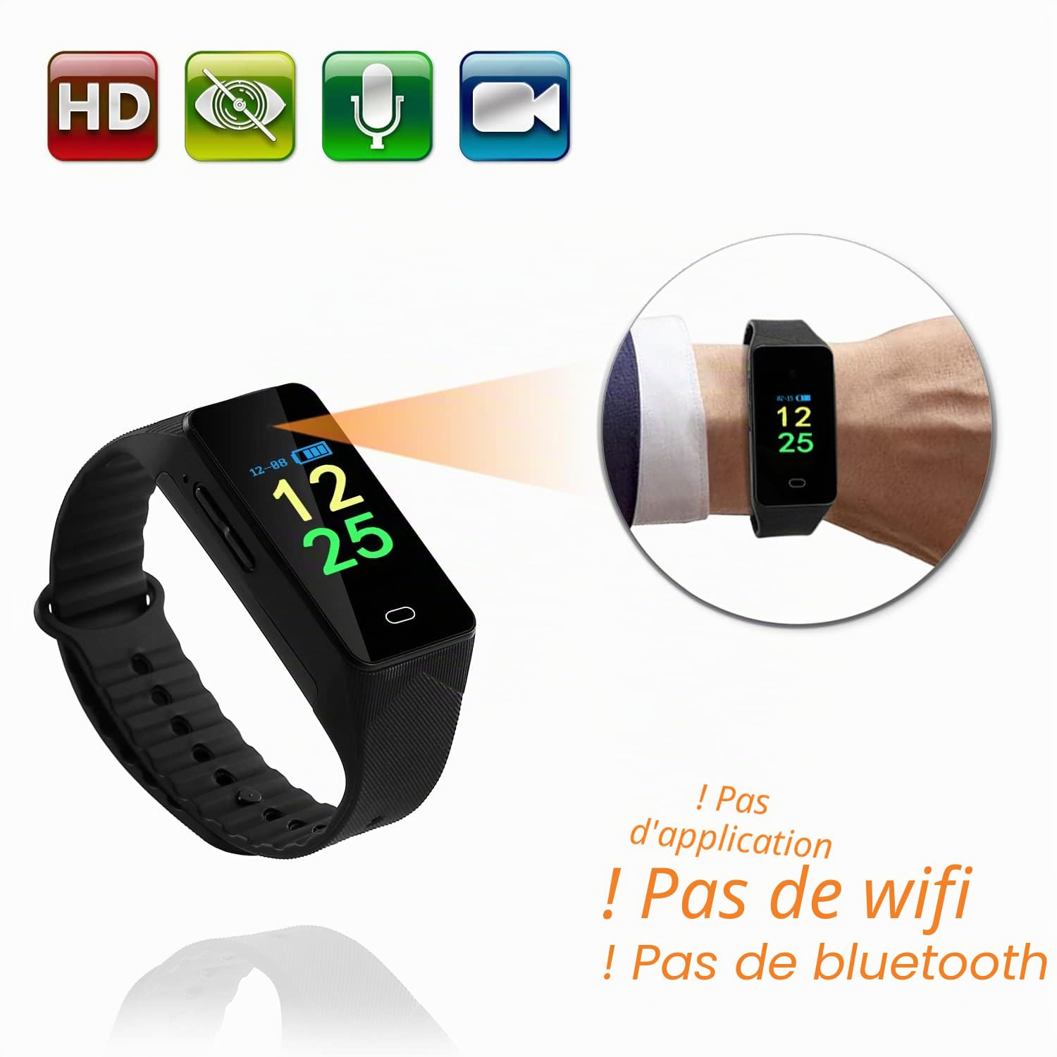 Caméra Espion 1080P HD Mini Cachée Sans Fil - Surveillance Pour Maison/Enfants Longue Durée
