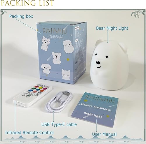 Miniatura 6 de Luces nocturnas de búho grande para niños, lámpara de noche para habitación de los niños, luz nocturna de sueño de animales para niñas y niños,