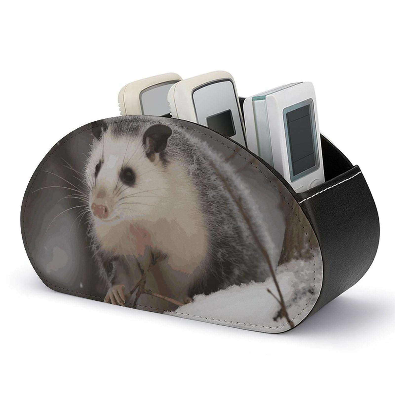 Organiseur de télécommande pour chambre et salon au motif opossum doux
