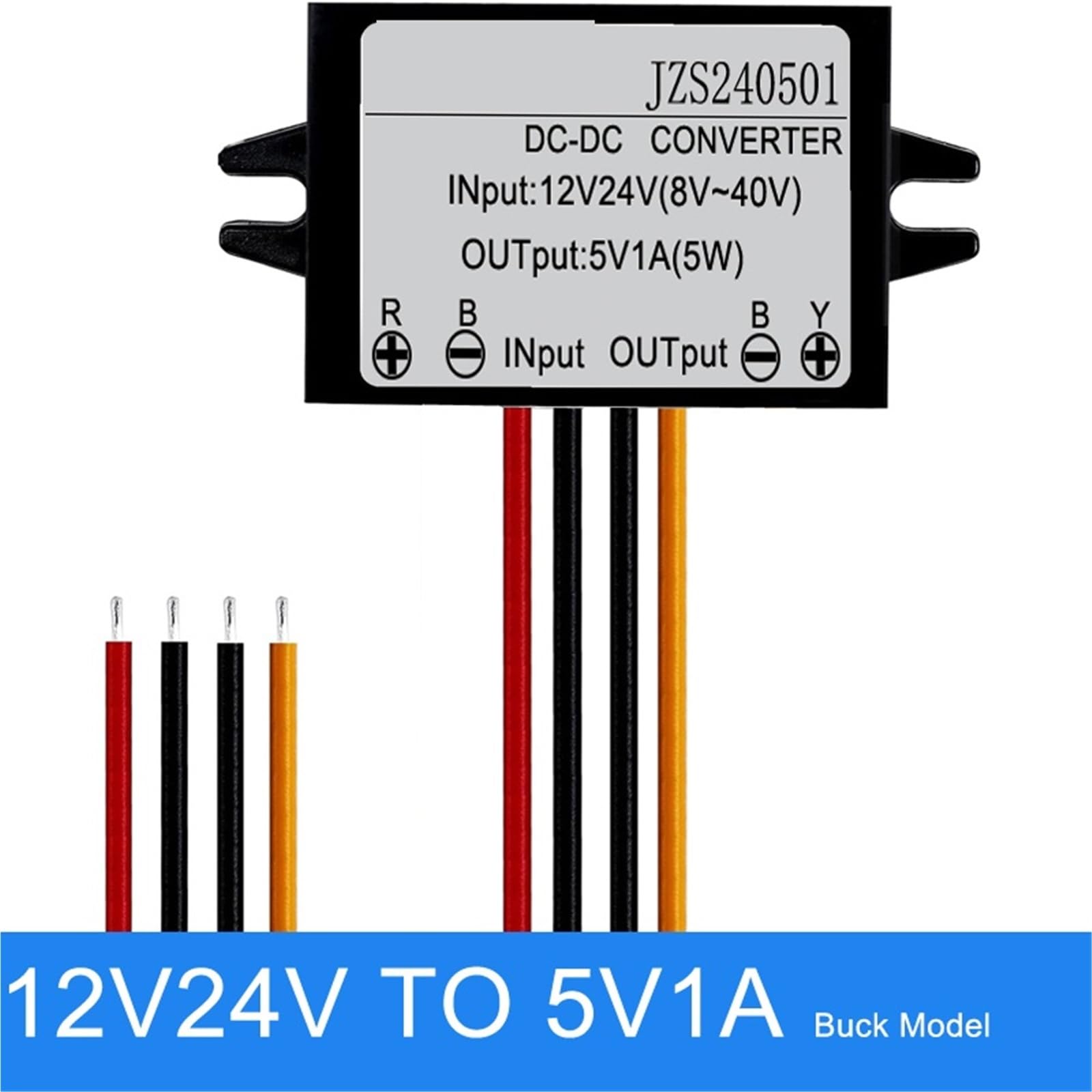 GYVRM DC DC 12 V 24 V na 5 V przetwornica napięcia 1 A 2 A 3 A 5 A 10 A 15 A 20 A 25 A 30 A 40 A Step Up Down Buck 5 V reduktor napięcia (5V_GREY)