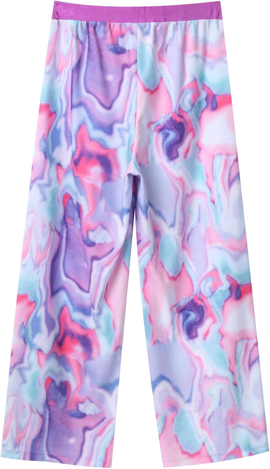 FEESHOW Youth Girls Wide Tie Dye Elastic Waistband Long Pants Casual Gradient Loose Lounge Bottoms Pajamas for Spring: Clothing, Shoes & Jewelry