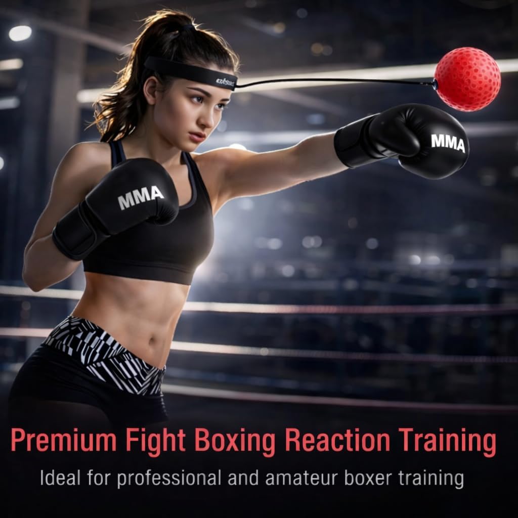 Music Boxing Machine Wall Mounted Rhythm Punch Training Target with Music Speaker Wireless Audio Adjustable Modes - Home Trainer Bundle with Boxing Reaction Ball