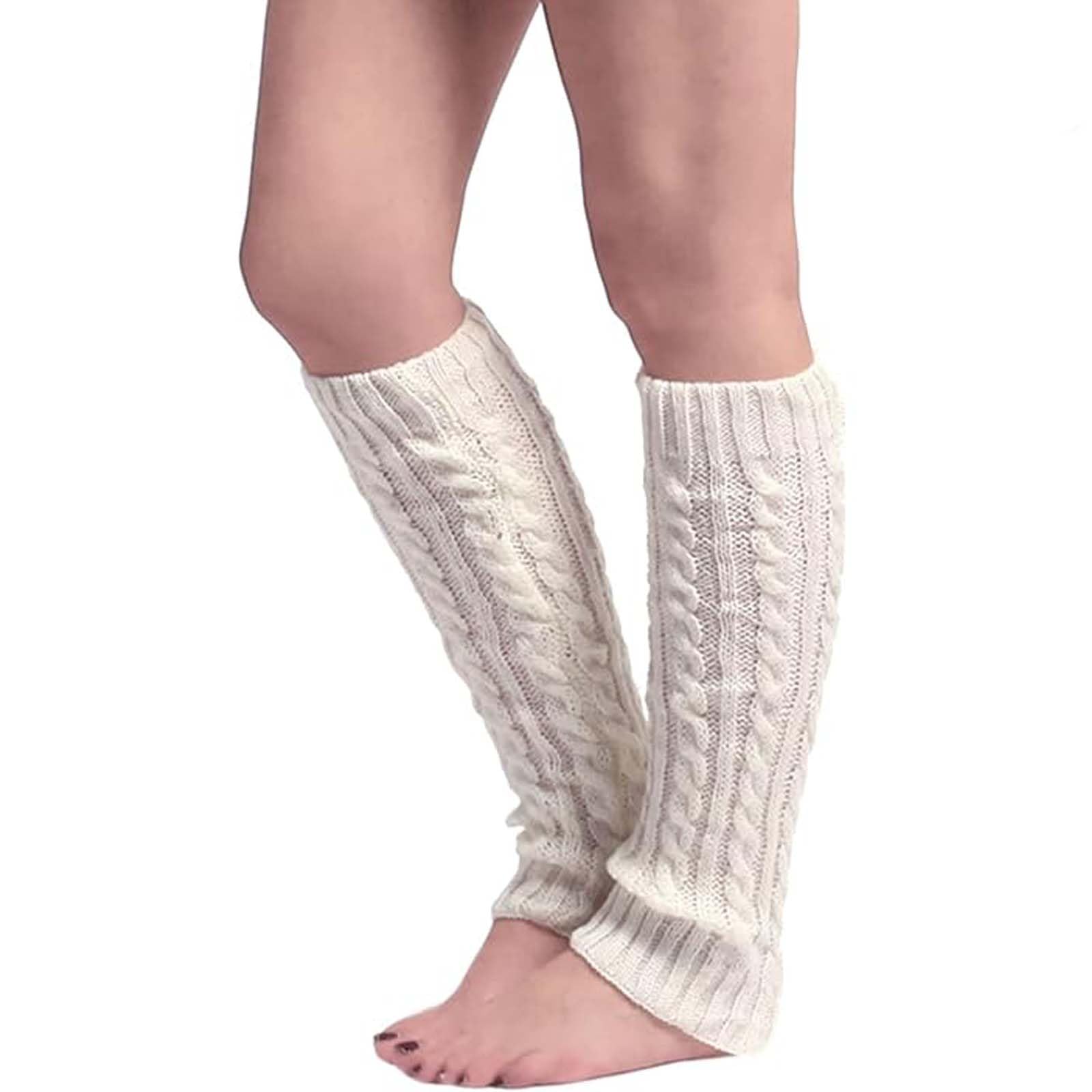 BcenoiluaWarm Leg Warmers for Women Winter Long Ankle Warmer Soft Crochet Knitted Leg Warmers High Footless Knee Socks for All Leg Shapes
