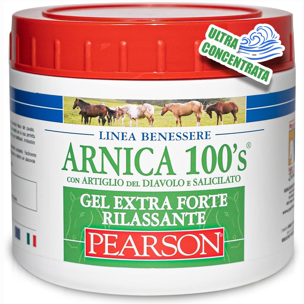 Arnica Per Cavalli, Gel Extraforte Rilassante Pearson [500ml]. Crema Arnica Forte Con Artiglio Del Diavolo e Salicilato. Pomata Defaticante e Rilassante Made in Italy