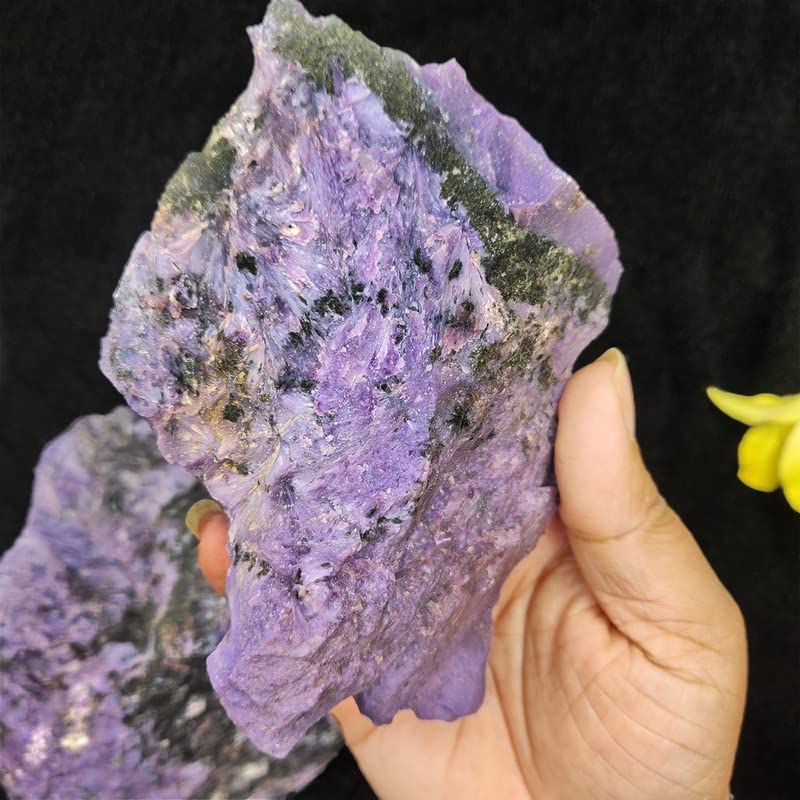 Image of Charoite Crystal Raw for Meditation & Reiki (200 Gm) | Natural Gemstone for Transformation & Inner Strength | Decorative Crystal Showpieces for Vastu Home Decor & Office Desk Decoration (2-4 Pcs)