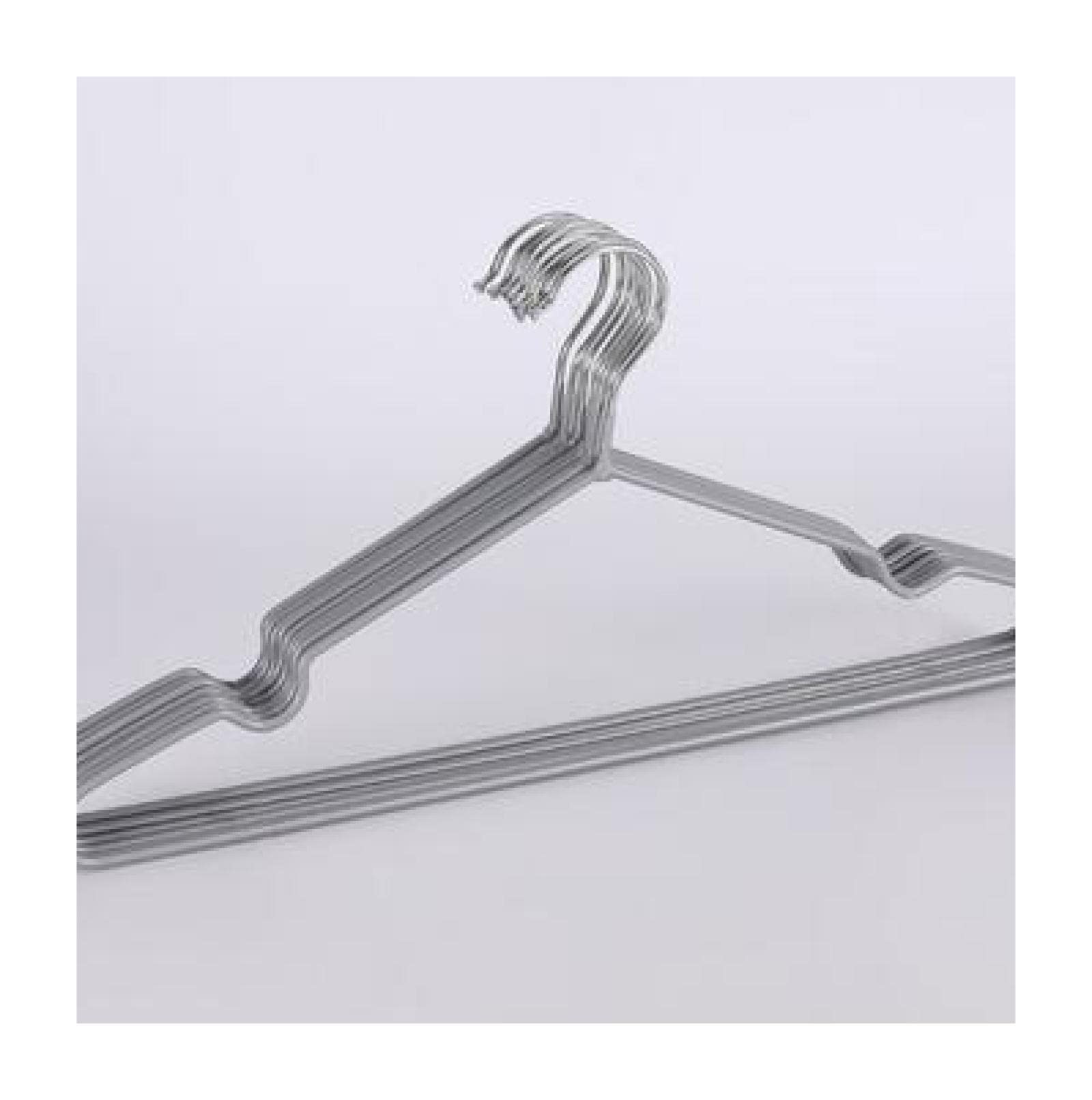 Kleiderbügel Garderobenbügel dicker Kunststoff Kleiderbügel spurlos Metall Aufhänger weiß (silber)