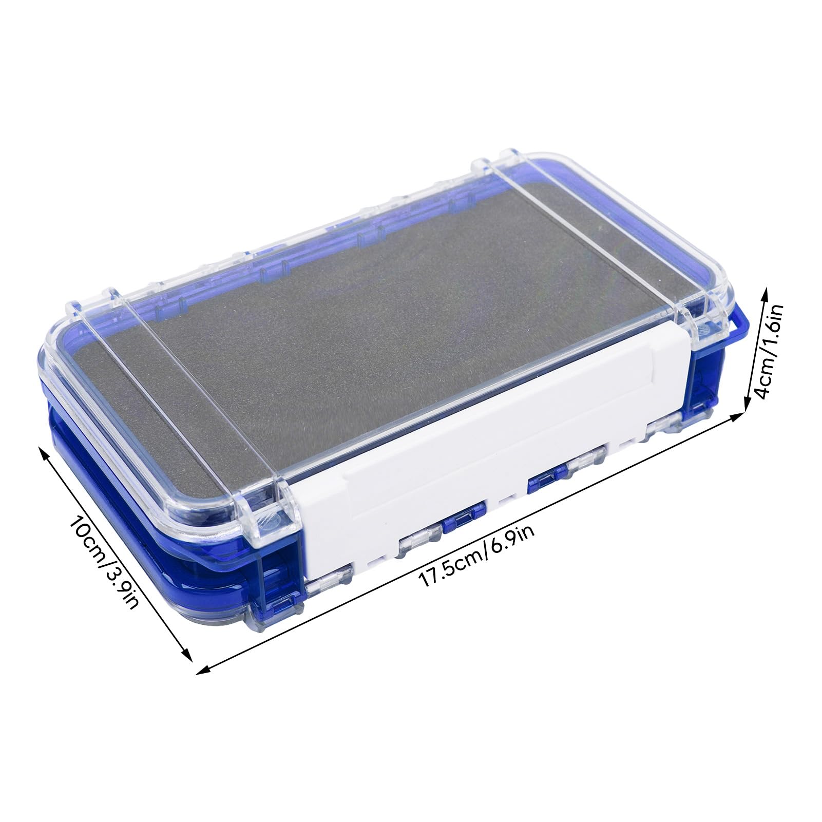 HERCHR Fishing Tackle Box, Fishing Lure Tray Box PP Lure Storage Box Organizer Portable Compartment Transparent Lid Design for Outdoor Freshwater Saltwater(Blue)